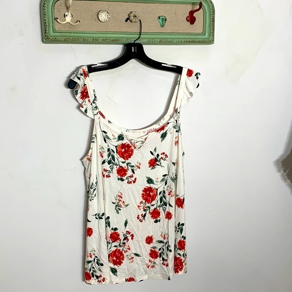 Torrid super soft knit ruffle strap tank top floral plus size 1X